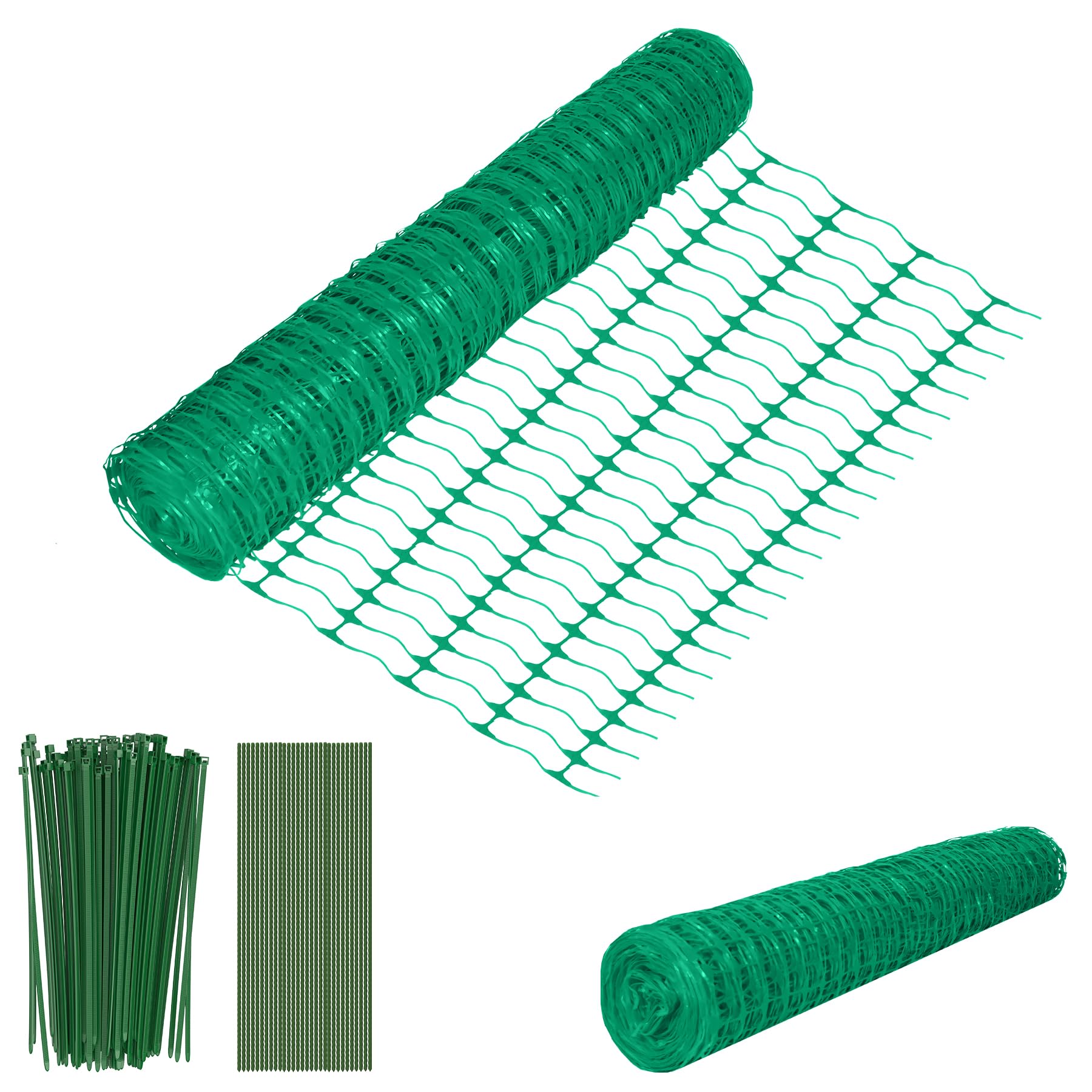 Froadp Valla de cebo de 1 m x 80 m con clavos y cintas, cerca, red de seguridad de plástico, valla móvil, valla multifunción, valla de oveja, valla de perro, red de aves de corral, valla de