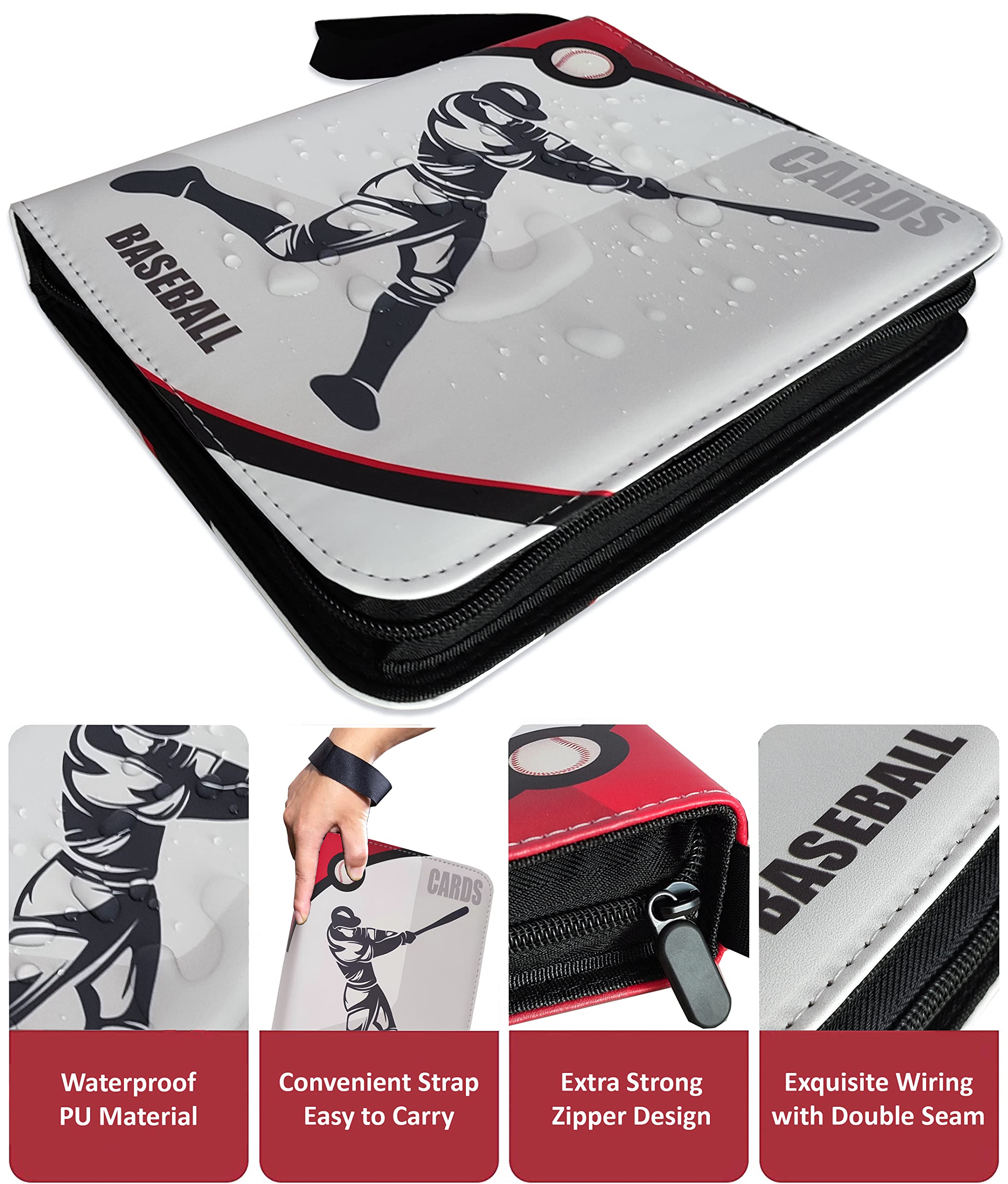 Amazon.com: Baseball Card Binder 440 Pockets, 55 Sleeves Small Baseball  Binder 3 Ring Zipper Trading Cards Holder 4 Pocket, Mini Sport Collection  Book Storage Organizer, Album Folder Case Photocard Protector Gift : Toys &  Games