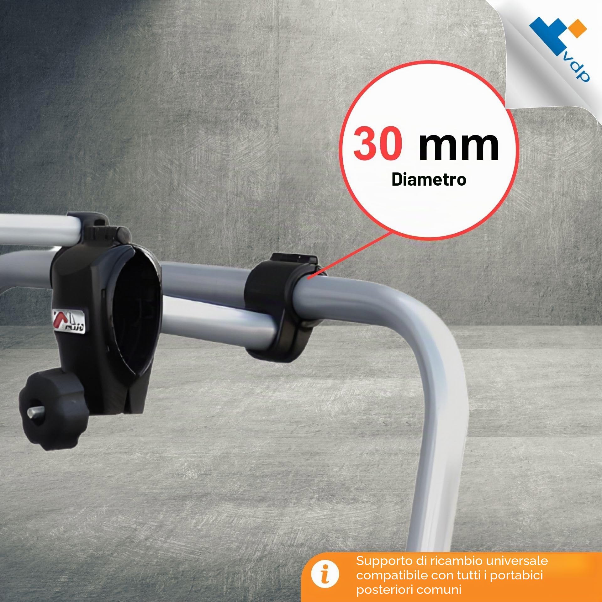 Menabo 63352, Universale per Tutti i Portapacchi Posteriore per Bicicletta, Standard