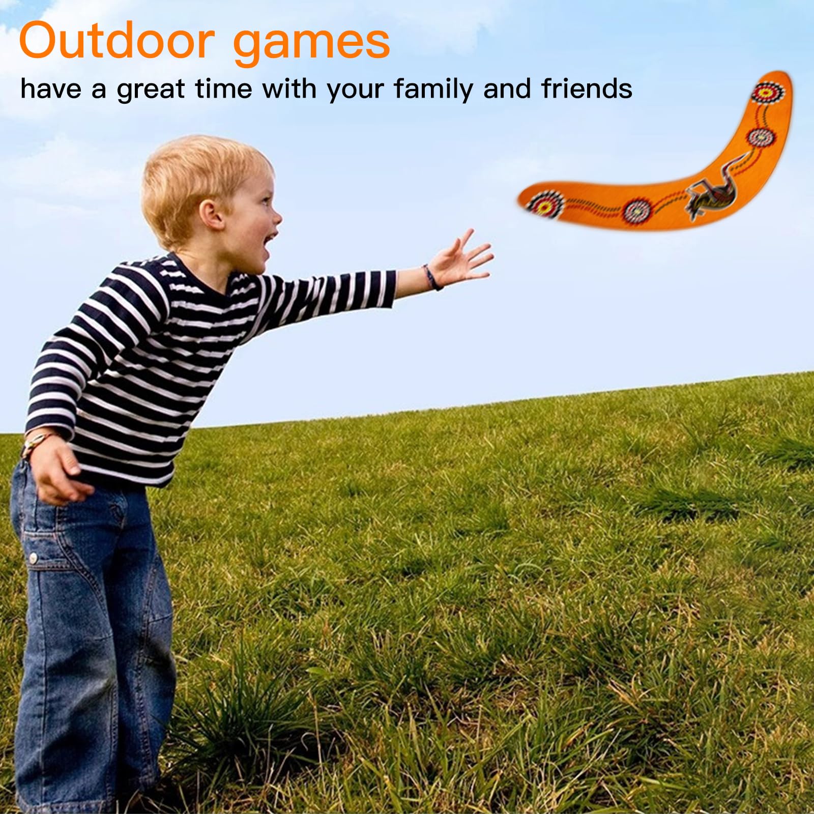 Boomerang Fatti a Mano,2 Pezzi in Stile Australiano,Boomerang di Ritorno a Forma di V, per Bambini sopra i 10 Anni, Marrone Chiaro