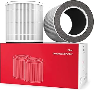 Vremi 2 Pack H13 Air Purifier Replacement Filter - True HEPA and Activated Carbon Filters Compatible with Compact Portable Air Purifiers - Lasts for 180 Days or 6 Months Equivalent to 4320 Hours