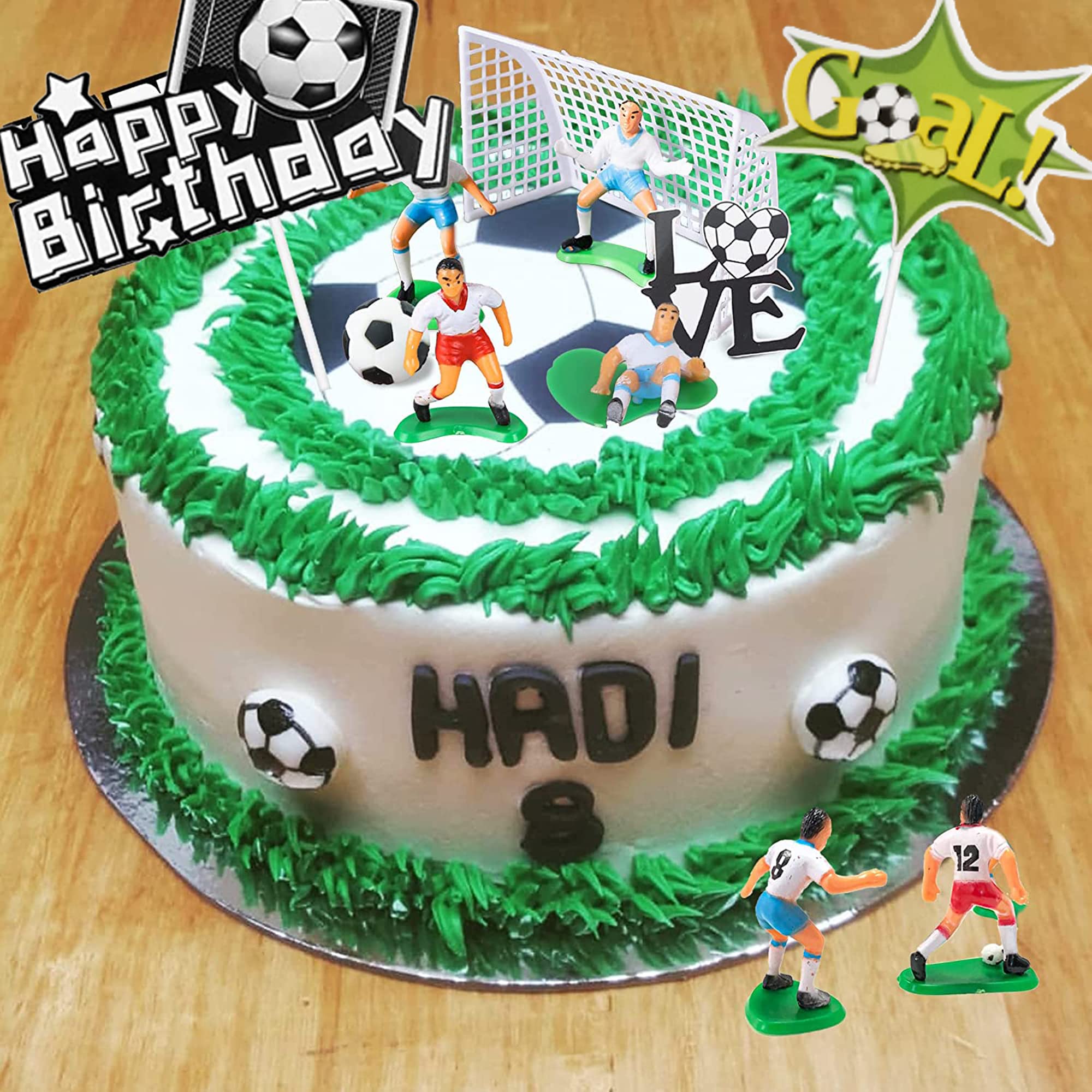 Fußball Tortendeko Set – 36 Teile Inkl. Spieler, Tore, Bälle, Für Geburtstagstorten & Cupcakes