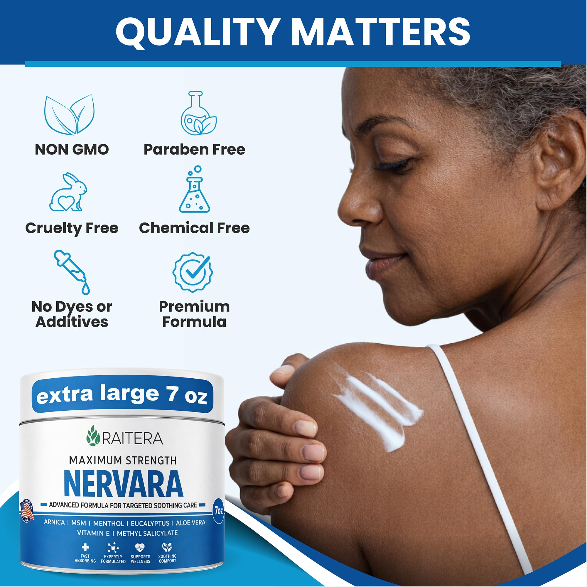 Neuropathy Nerve Cream – Maximum Strength for Feet, Hands, Legs, Toes – Advanced Cooling Non-Greasy Fast Absorbing Formula - Natural Ingredients Frankincense, Arnica, Aloe Vera, Turmeric, MSM — Amazon image 6