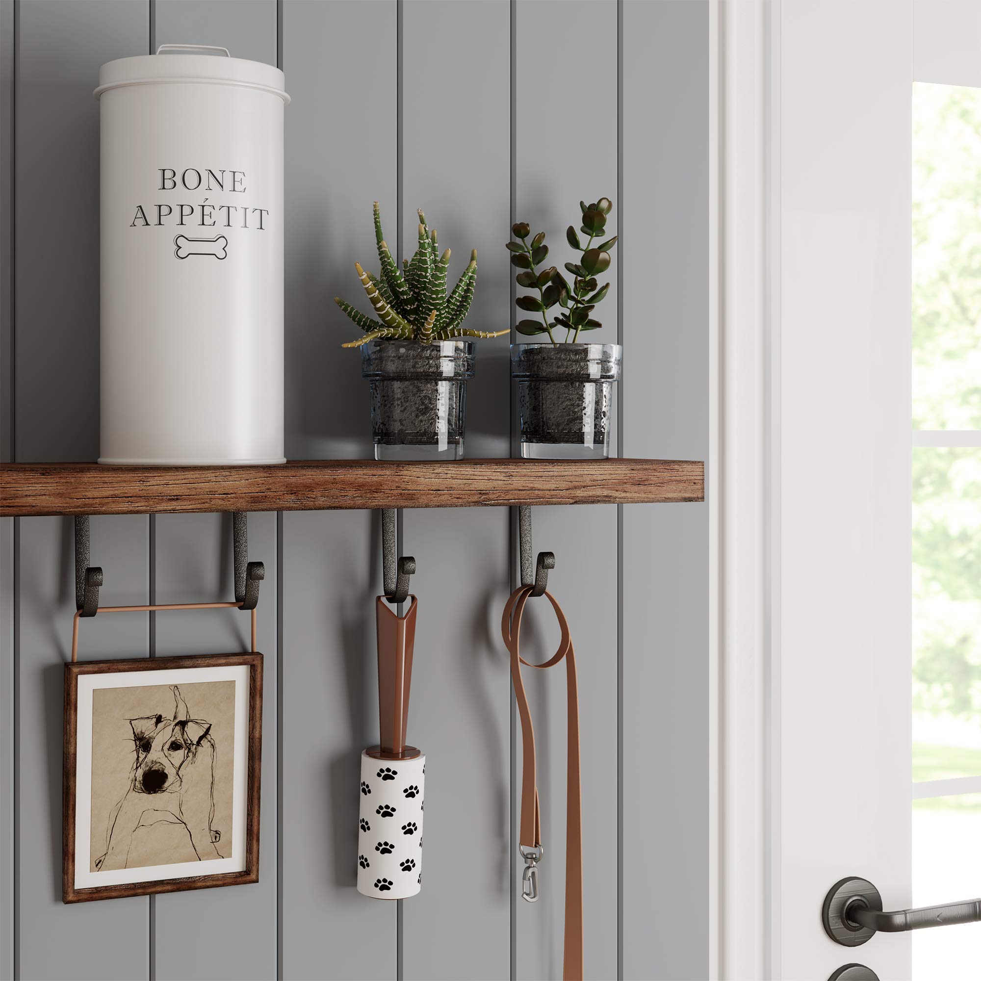 Barnyard Designs Large Dog Treat Container Airtight, Cute Dog Treat Jar, Large Dog Treat Containers with Lids, Rustic Dog Treat Storage Container, Dog Treat Jars for Kitchen Counter, White