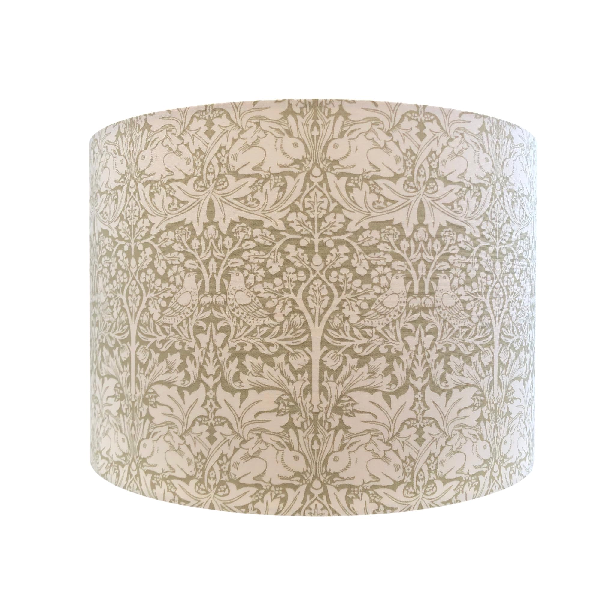 Handmade Lampshade William Morris Brer Rabbit Sage Green Cream (Ceiling/Pendant, Small (20cm Diameter))