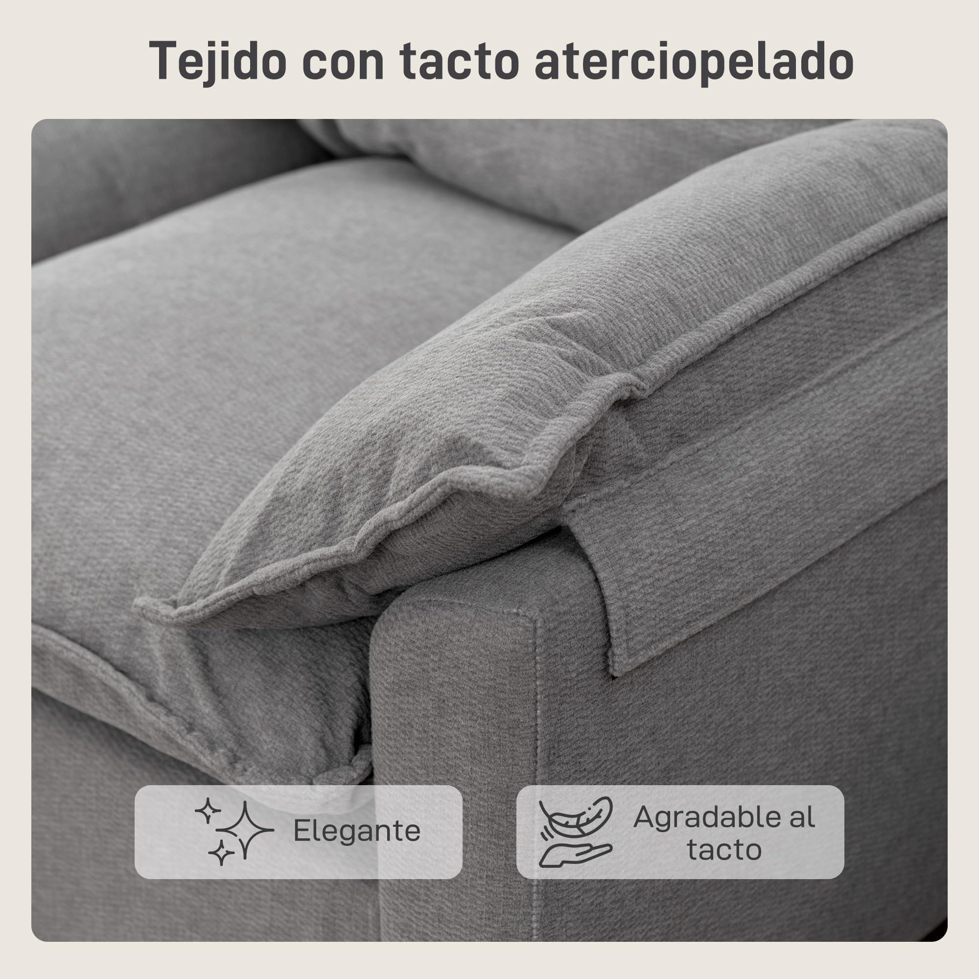 HOMCOM Sofá de 2 Plazas, Tapizado en Terciopelo, Sofá Moderno con Patas de Metal, Reposabrazos Acolchado, para Salón, Dormitorio, Oficina, Sala de Estar, 130x77x84 cm, Gris