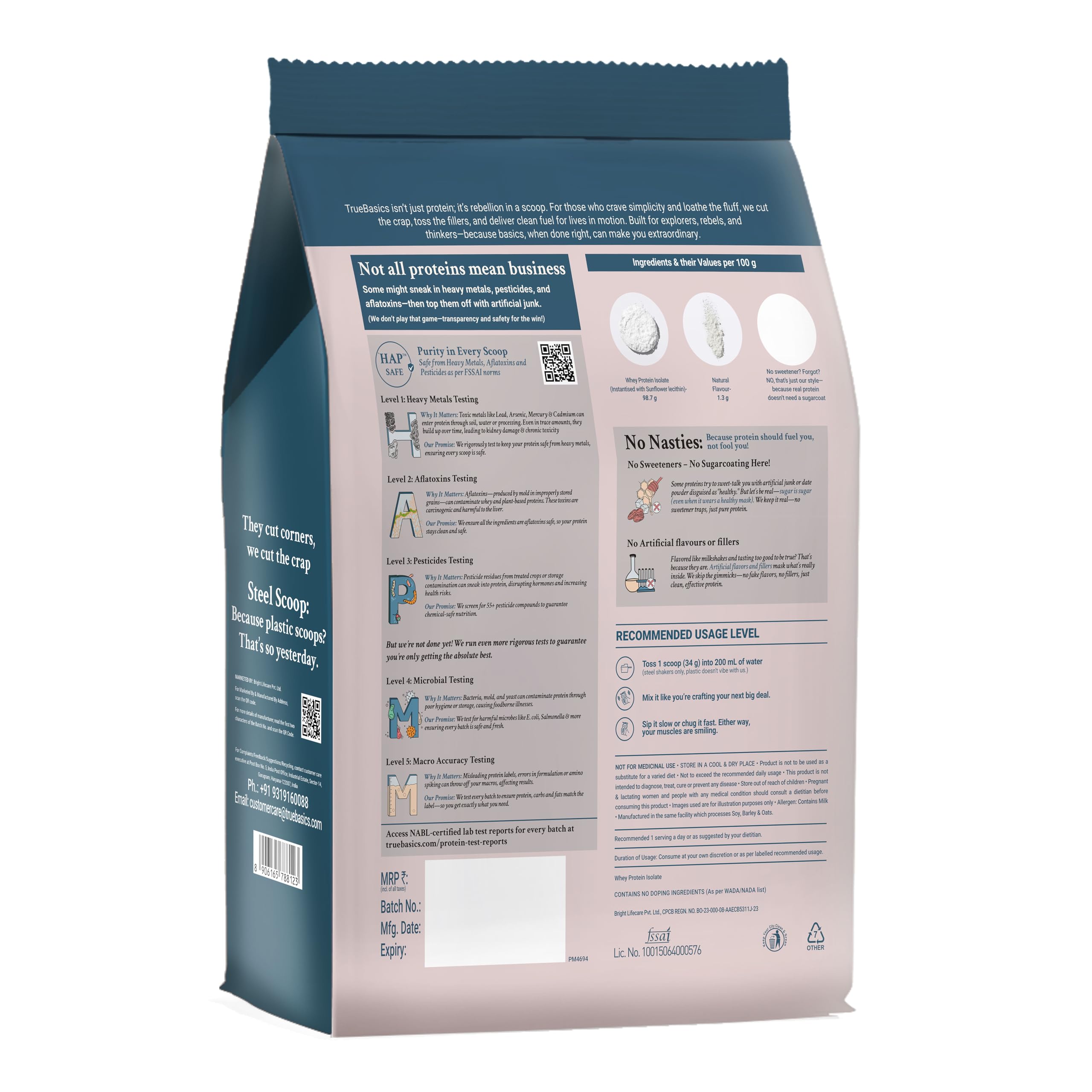 TrueBasics Clean Whey 100% Protein Isolate Powder, Vanilla, 1kg — Amazon image 7