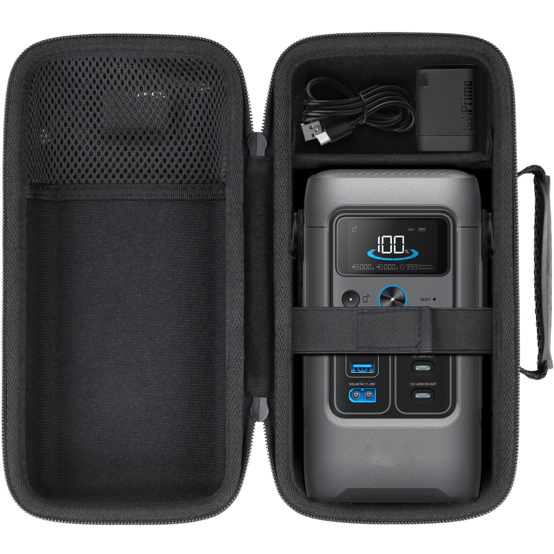 Hard Travel Case Compatible with Anker SOLIX C200 DC Power Bank Station, Outdoor 192Wh 60,000mAh Portable Power Station, 200W Solar Generator