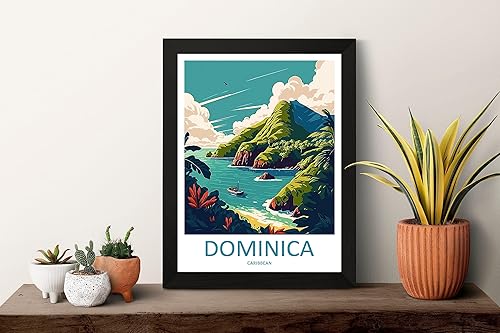 Miniatura 2 de Dominica - Arte de pared para colgar en la pared, decoración del hogar, Dominica amantes del arte, arte de pared, póster de viaje caribeño