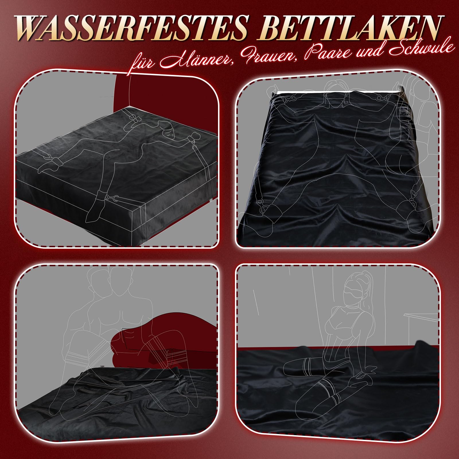 Drap Sexuel Imperméable pour Couples Adultes, 203 x 193 cm Couverture Splash Massage, Absorbante et Anti-Fuites Protege Matelas, Sex Sheet Lavable et Réutilisable, King Size Drap Réutilisable