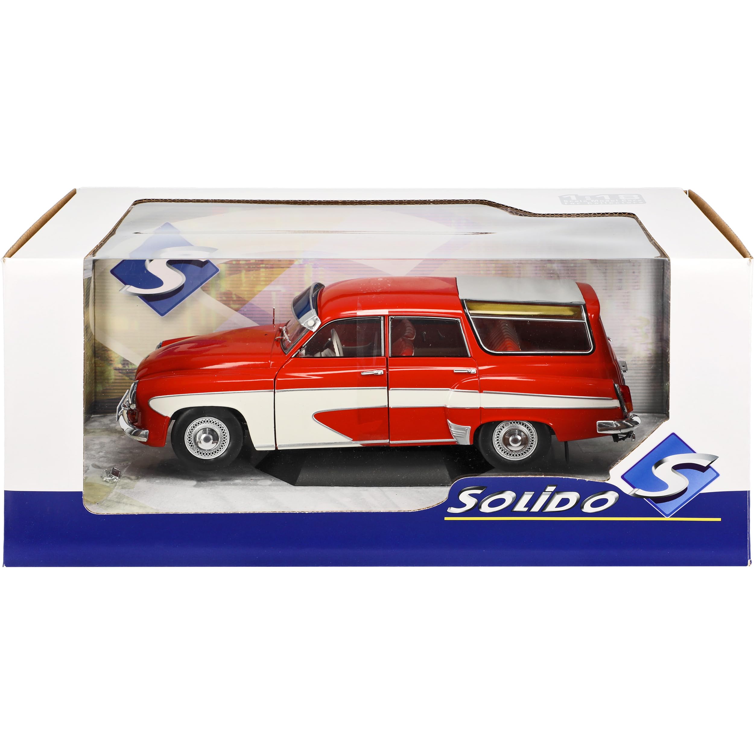 Generisch Wartburg 312 Camping Rot Beige 1965-1967 DDR limitiert 1 von 1000 Stück 1/18 Solido Modell Auto