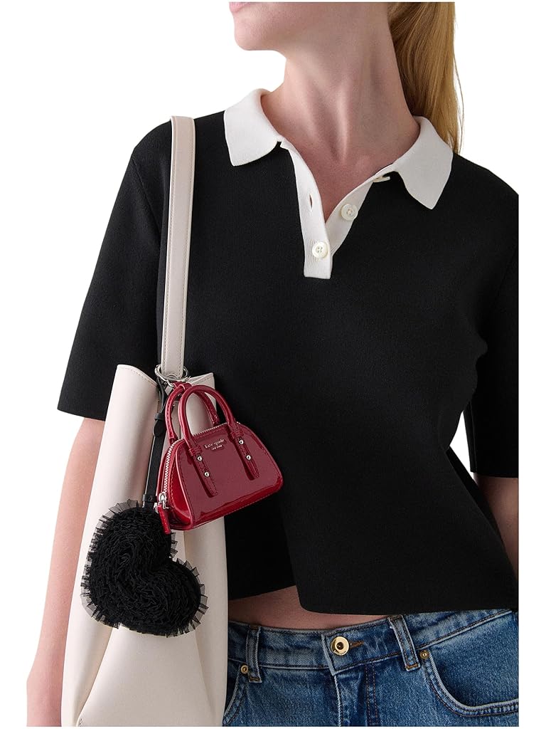 Black Kate Spade New York Charmed Tulle Heart Bag Charm