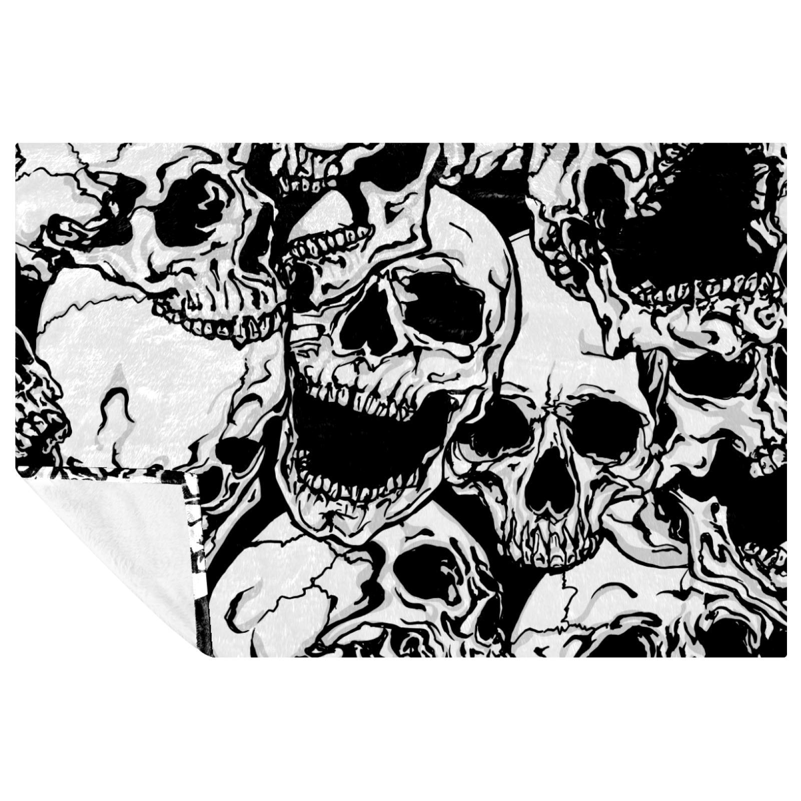 Couverture motif crâne un cadeau original et chaud pour le canapé