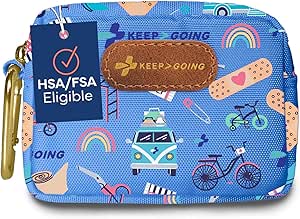 KeepGoing Small Travel First Aid Kit Kids – 60 Pc. Mini First Aid Kit for Purses, Diaper Bags, & Backpacks
