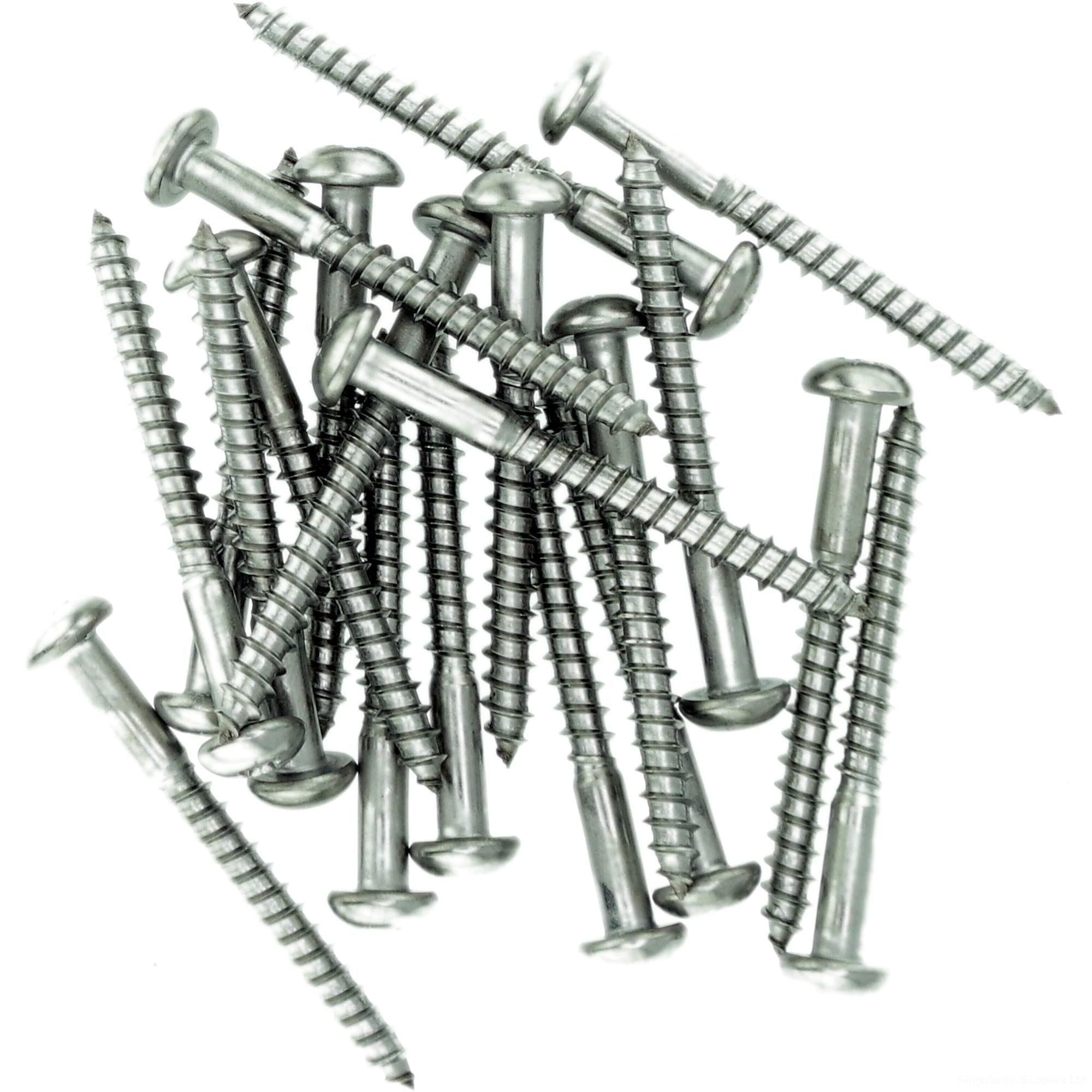 Singularity Supplies Silver No.9 X 0.98 (4.5Mm X 25Mm) Pozi Pan Wood Screw - Stainless Steel (A2) (Pack Of 20)