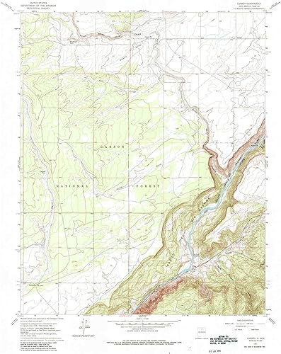 YellowMaps Carson NM topo map, 124000 Scale, 7.5 X 7.5 Minute, Historical, 1961, Updated 1985, 26.8 x 21.7 in