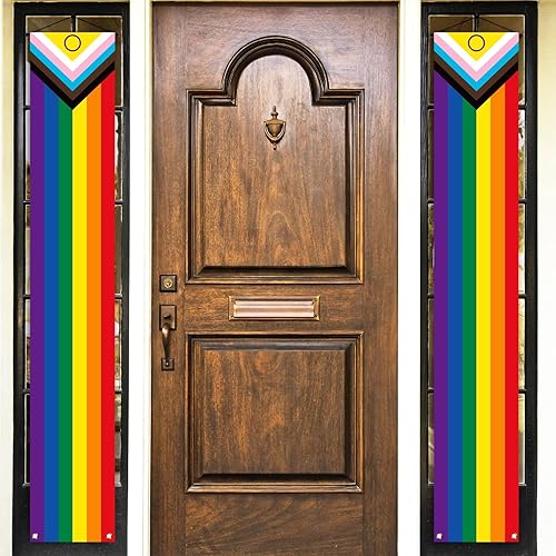 Nepnuser Intersex Progress Pride - Cartel para porche, mes del orgullo de junio, LGBTQ+, arco iris, fiesta, puerta delantera, pared, decoración