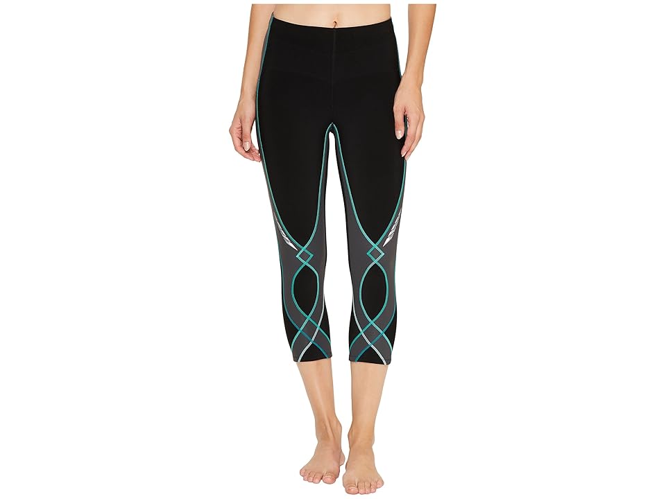 

CW-X Insulator Stabilyx 3/4 Tights (Black/Grey/Turquoise) Women's Capri