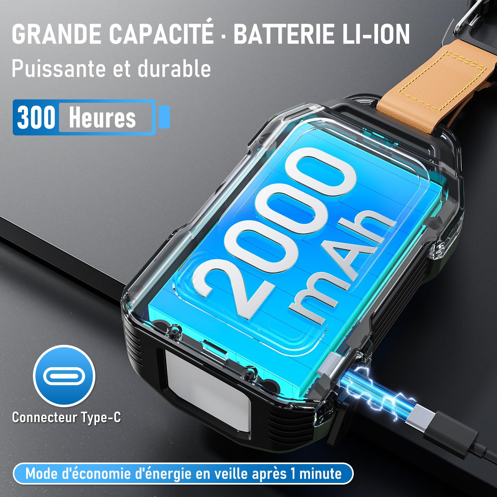 Detecteur Monoxyde Carbone Portable, Autonomie de 300 Heures, thermomètre et hygromètre avec Fonction d'alarme et Lampe Torche d'urgence, idéal pour Le Camping, Les Voyages, la Voiture et la Cuisine.