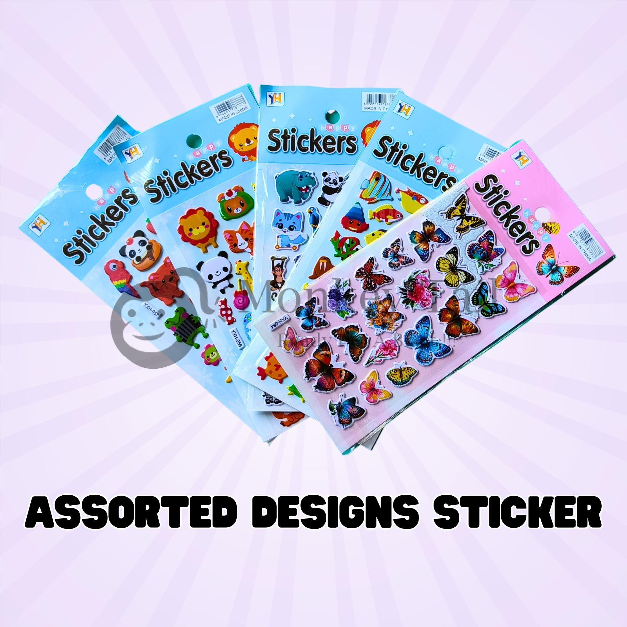 MONKEYTAIL Cute Animal-Themed Puffy Stickers as Birthday Return Gift for Kids| Set of 10 | Foam Stickers for Crafting, Scrapbooking, Pinata Fillers, and Wall Decorations 4