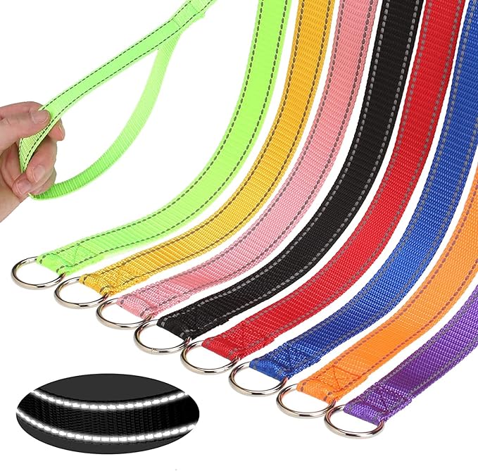 HOMIMP Dog Slip Leads 6 FT Reflective 8 PCS Bulk Color Kennel Control Leashes for