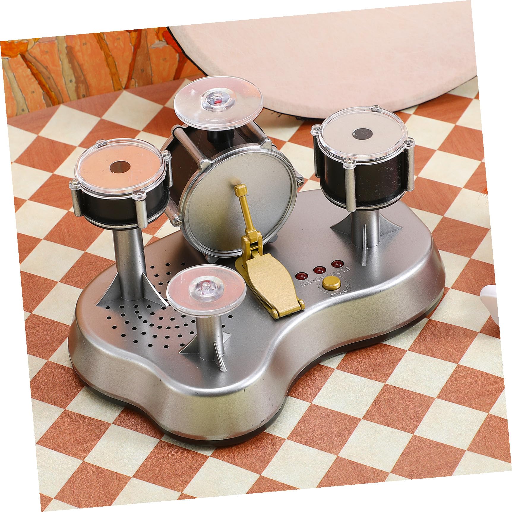 TOYANDONA Set di Pad Batteria Mini in Plastica Luci LED per Bambini, Strumento Musicale per Ragazzi e Ragazze, per Principianti e Educazione Musicale