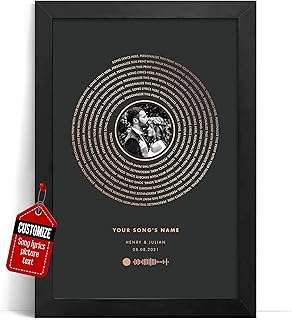 VICILO Custom Song Lyrics Poster Canvas Wall Art Couples Wedding Music Vinyl Record Cool Gifts For Boyfriend Girlfriend Lovers (Couple Shadow Print)