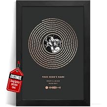 VICILO Custom Song Lyrics Poster Canvas Wall Art Couples Wedding Music Vinyl Record Cool Gifts For Boyfriend Girlfriend Lovers Couple Shadow Print