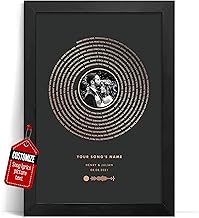 VICILO Custom Song Lyrics Poster Canvas Wall Art Couples Wedding Music Vinyl Record Cool Gifts For Boyfriend Girlfriend Lovers (Couple Shadow Print)