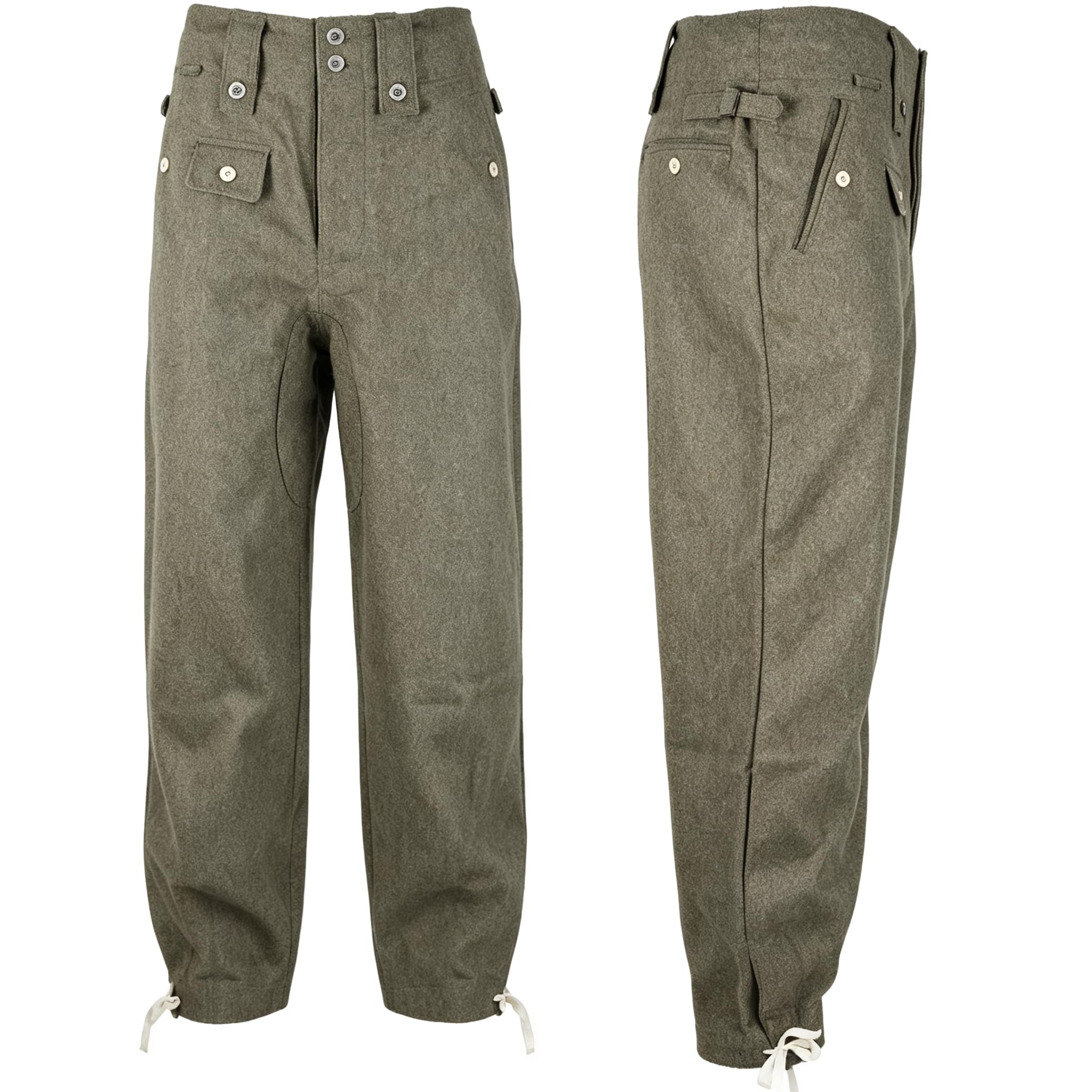 WW2 German Uniform Men, WW2 German M42/M43/M44 Brown Gray Wool Trousers Wehrmacht Heer WH Late Field Gray Blouse Pants
