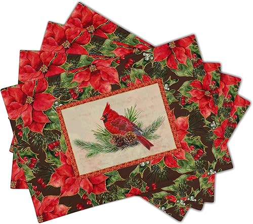 Miniatura 10 de Juego de 4 manteles individuales de Pascua con orejas de conejo, diseño de búfalo gris, 12 x 18 pulgadas, impermeables, resistentes al calor, para