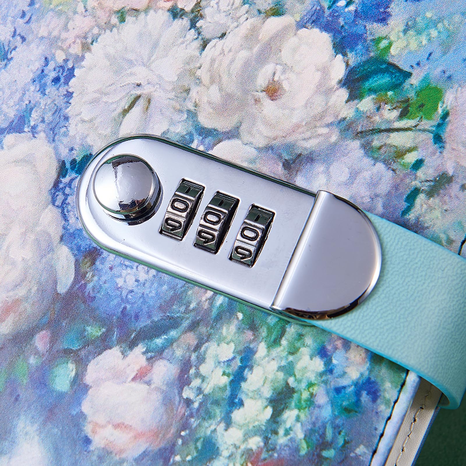 NectaRoy Vintage Notebook with Lock, A5 Lockable Diary(Oil Painting Flowers Style), Retro Travel Journal - Image 3