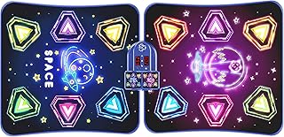2-Player Electronic LED Light Dance Mat, Music Dance Toy with 5 Modes, Develops Hand-Eye Coordination, Challenge Game for Single or Double Players, Christmas Dance Mat Toy for Boys & Girls Ages 3-12
