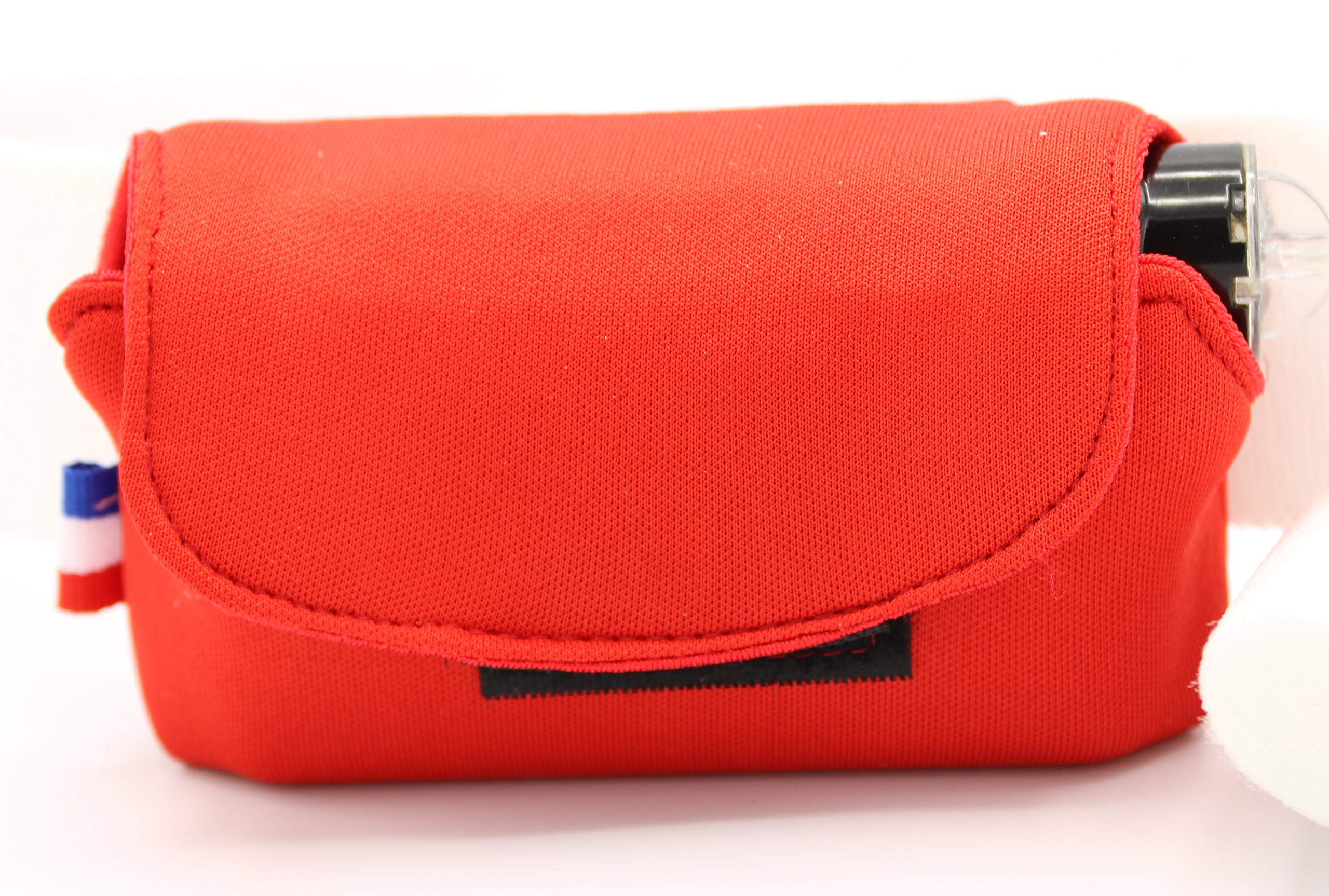 Pochette ceinture Medtronic 640G Veo et 780G (ceinture élastique de 85cm pour 90-110 cm de tour de taille, Rouge)
