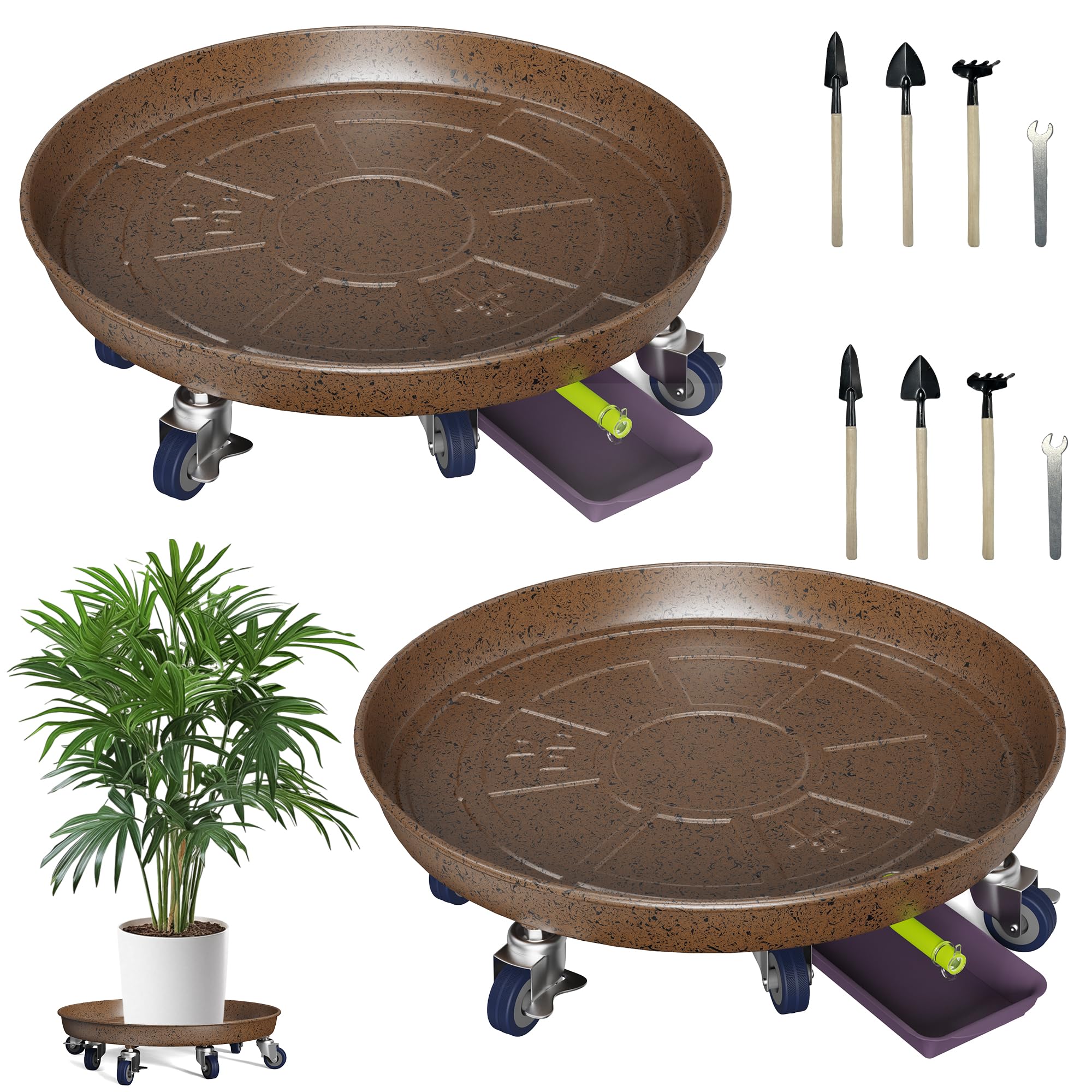 Heavy Duty Plant Caddy - Rolling Planter Dolly -8