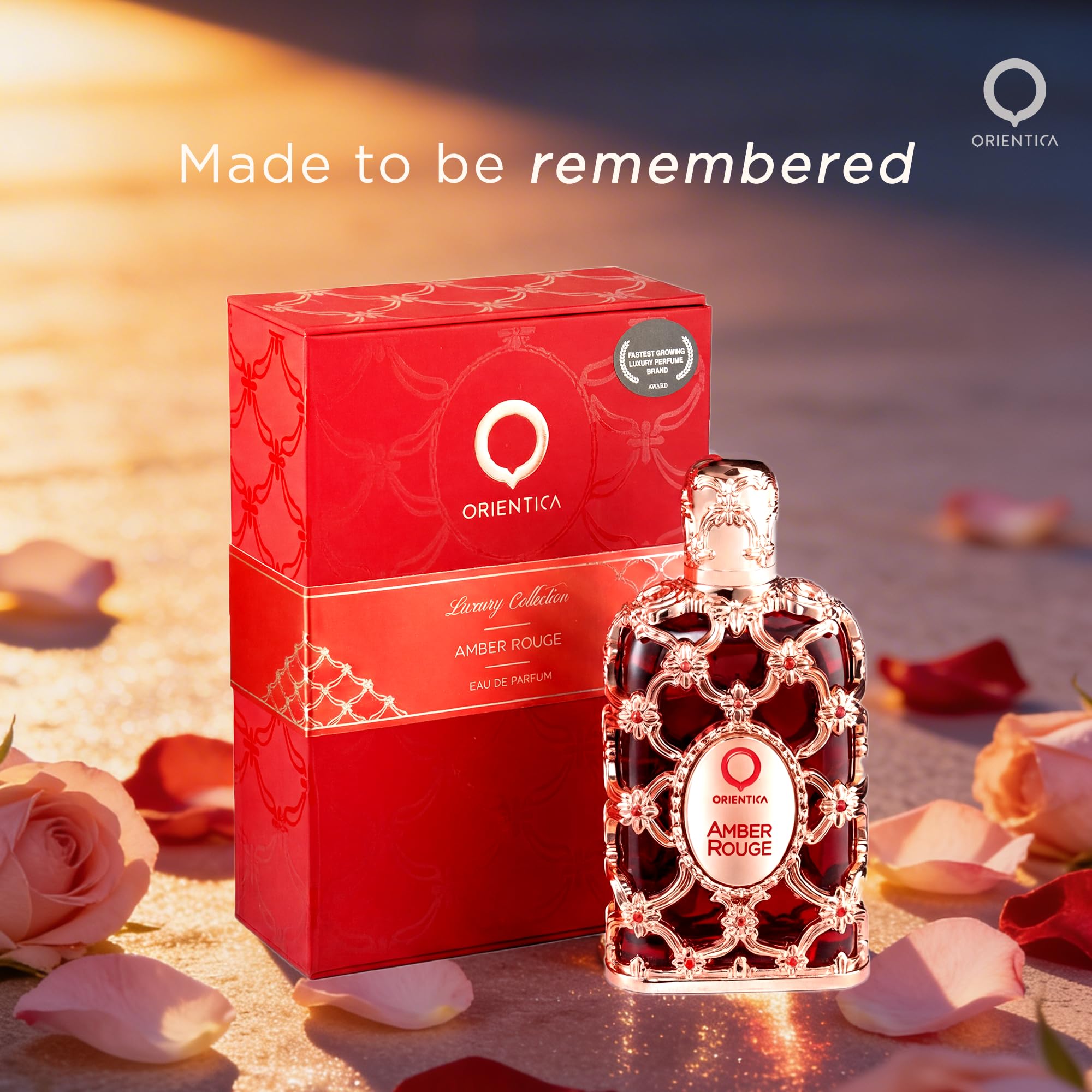 Orientica Amber Rouge 80ml Eau de Parfum | Lussuosa fragranza araba | Profumo premium Oud e vaniglia per uomo e donna | Profumo esclusivo di lunga durata per l'uso quotidiano | Regalo di profumo Oud
