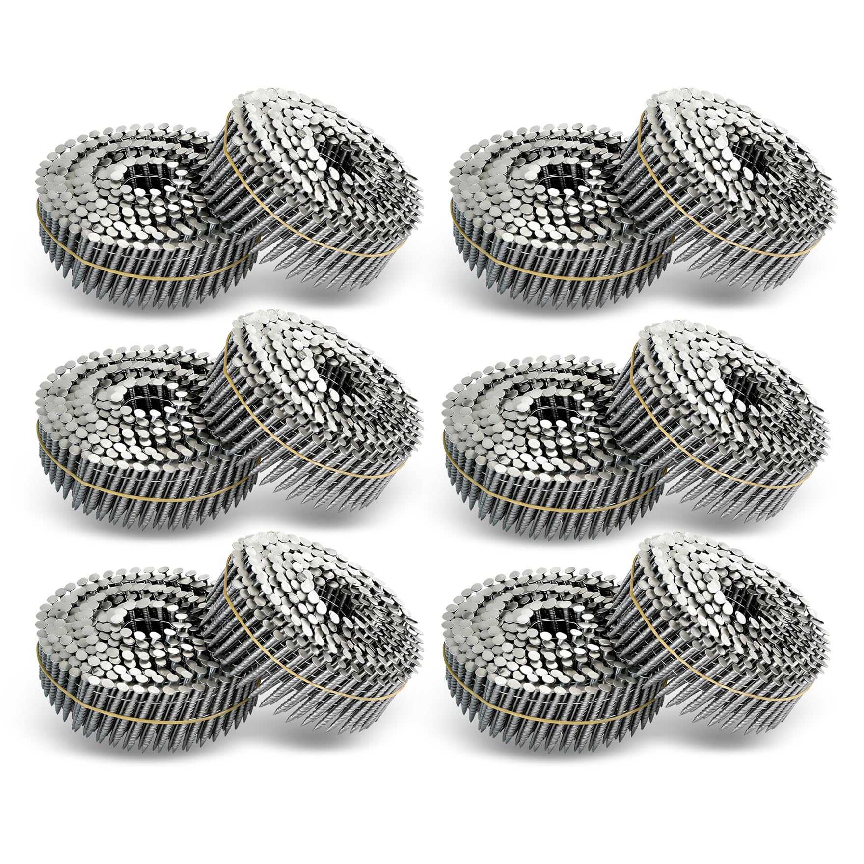 waltyotur 2 * 0.09 In Stainless Steel Siding Nails, Coil Nails 3600 Pcs