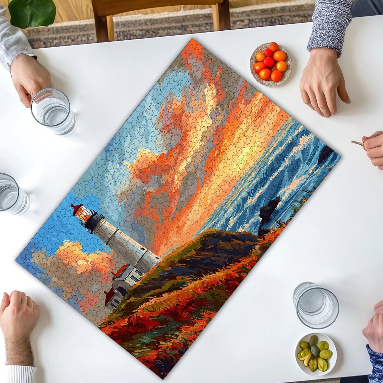 Puzzle de 2000 Piezas para Adultos, Paisaje Puzzle 2000 Piezas, Faro Rompecabezas Adultos con Caja, Medidas: 100x70 cm, Rompecabezas Madera para Toda la Familia, Home Decoration, Regalo Mujer, -1585