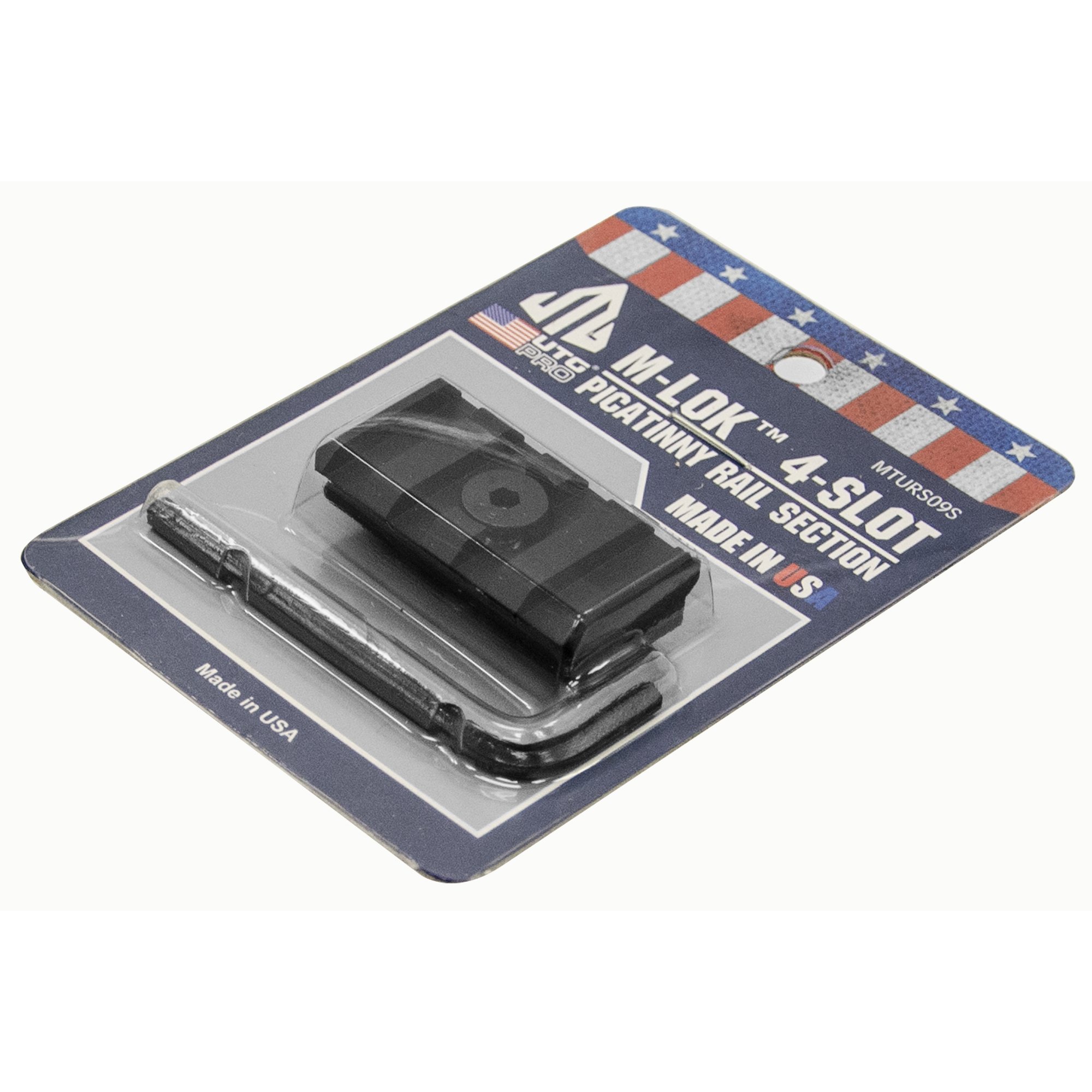 UTG Pro M-LOK 4-Slot Picatinny Rail Section, Black