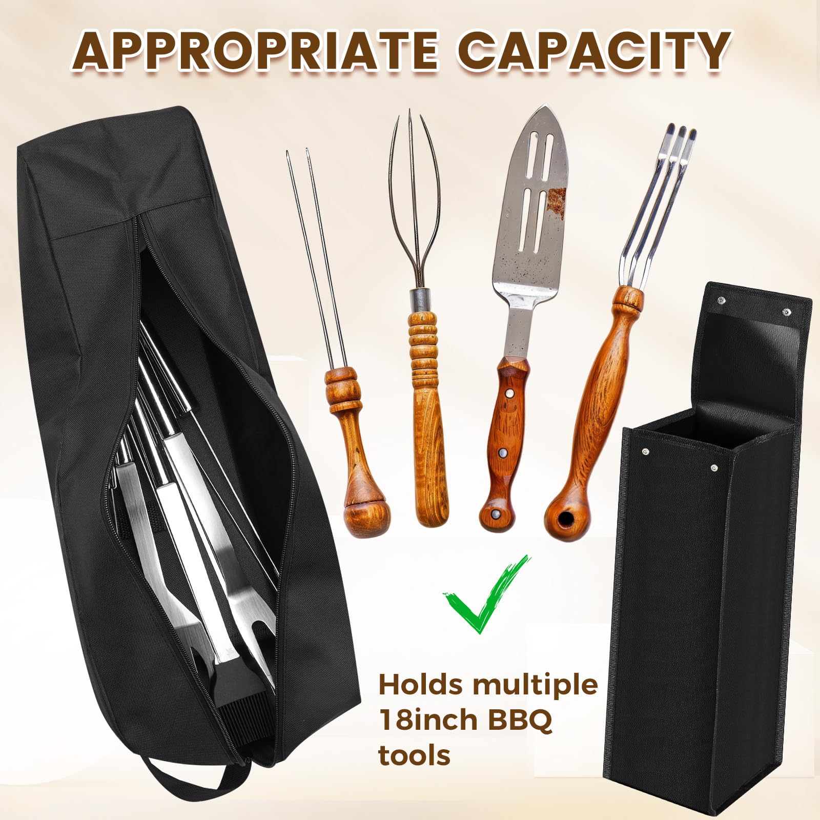 Bolsas de almacenamiento de utensilios de parrilla de 2 estilos, impermeables, bolsas de almacenamiento para herramientas de barbacoa, herramientas de barbacoa, bolsa de soporte para parrilla, 4