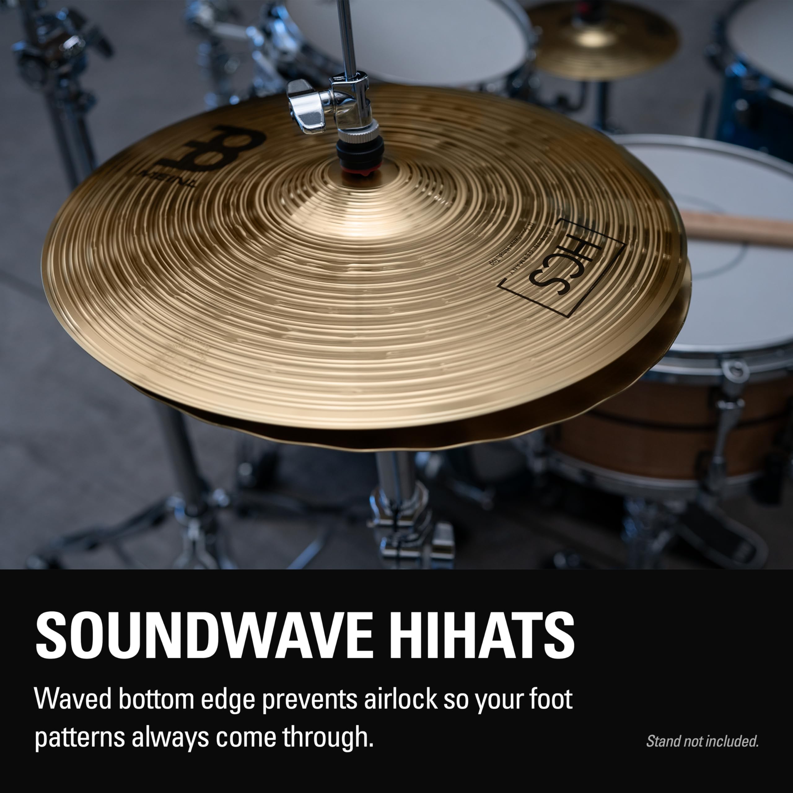 Meinl Cymbals HCS 35.6 cm Soundwave Hihat Becken für Schlagzeug, Paar – MADE IN GERMANY