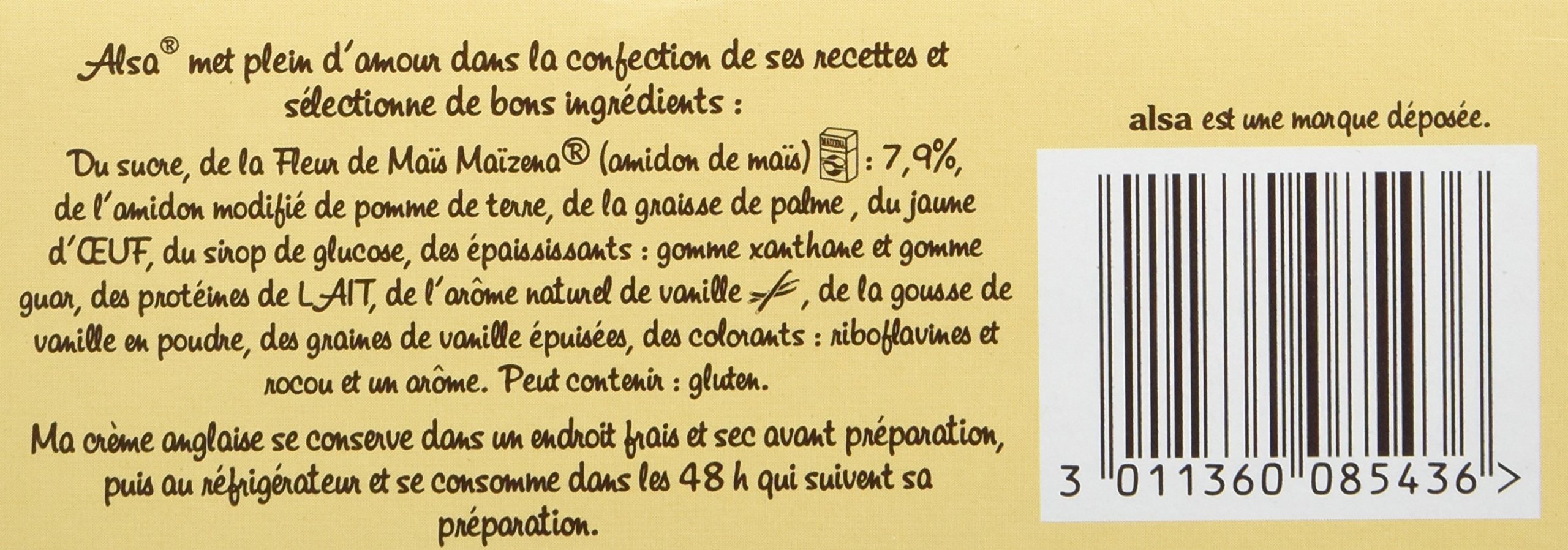 Alsa Préparation Crème Anglaise Vanille des Isles 3 Sachets 300g - Lot de 3