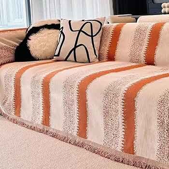 Amazon｜マルチカバー 北欧風 カーペット オレンジA ソファ