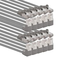 1aTTack.de 366131 Cavo di rete Cat.6 angolo 90 gradi 0,5m - grigio