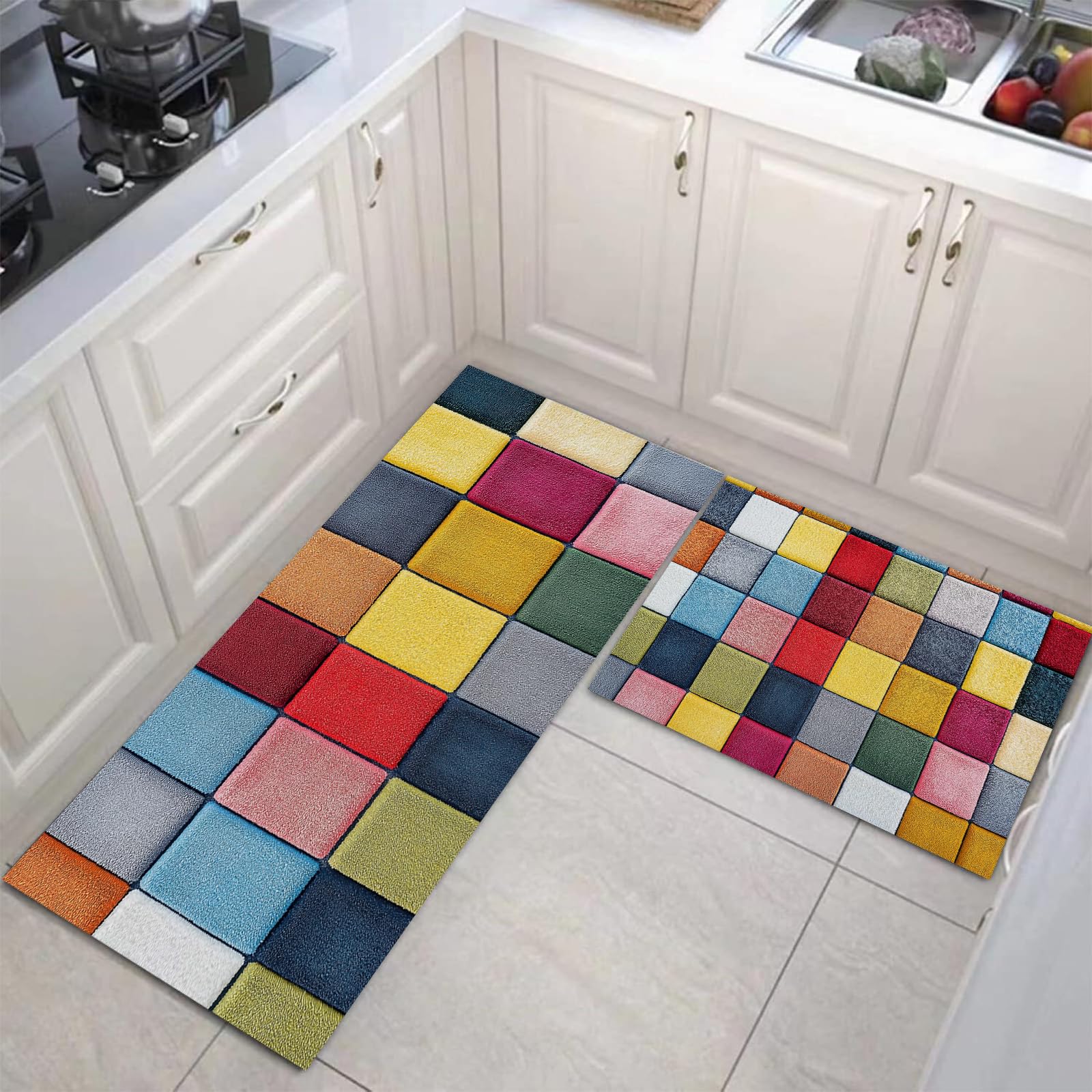 Tapis de sol pour l'intérieur lot de 2 tapis de cuisine pour protéger votre cuisine
