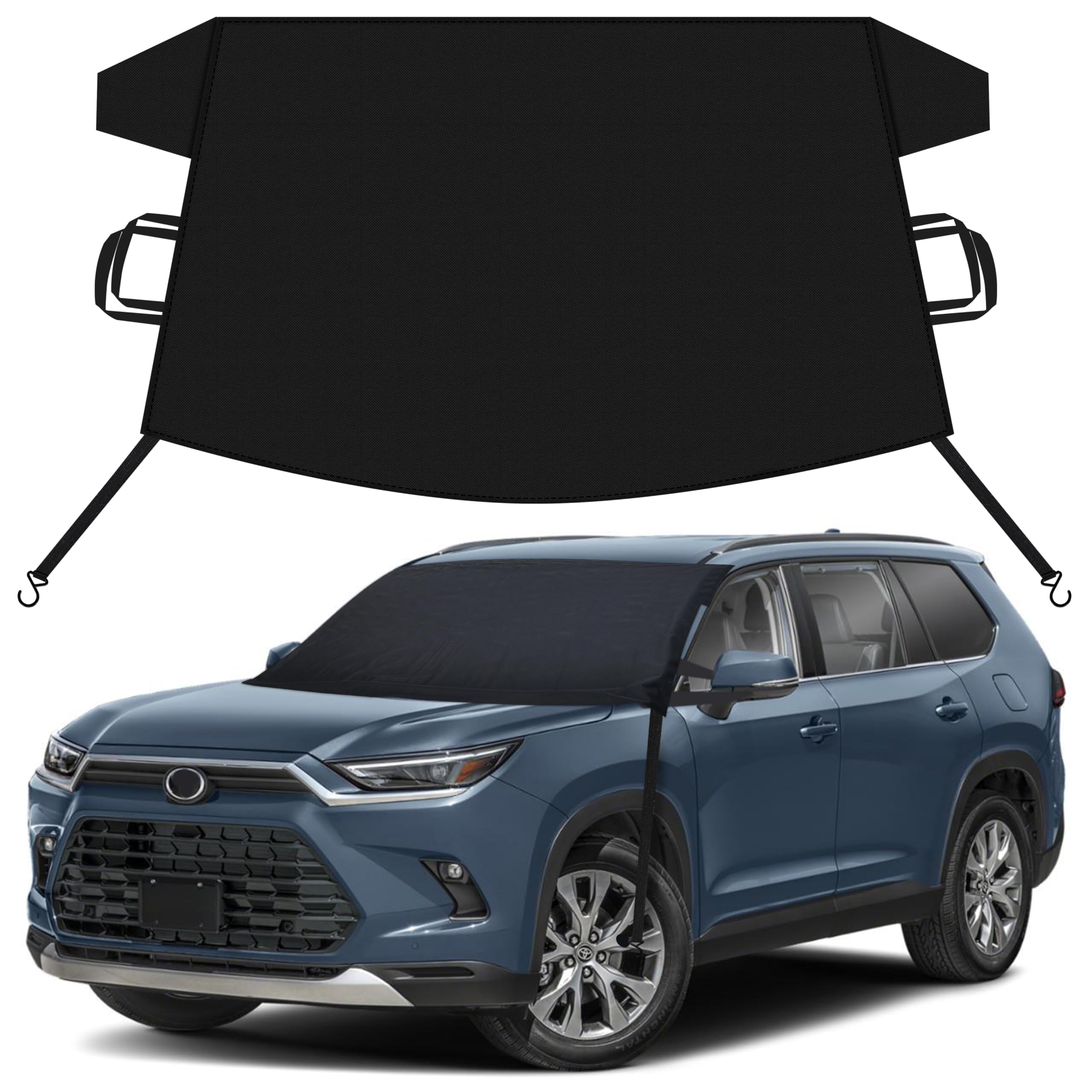 EcoNour Car Snow Cover Compatible for Toyota Highlander| Windshield Cover for Ice and Snow with S-Hook Straps | Heavy-Duty 600D Oxford Winter Car Cover, Waterproof &amp; Anti-Slip