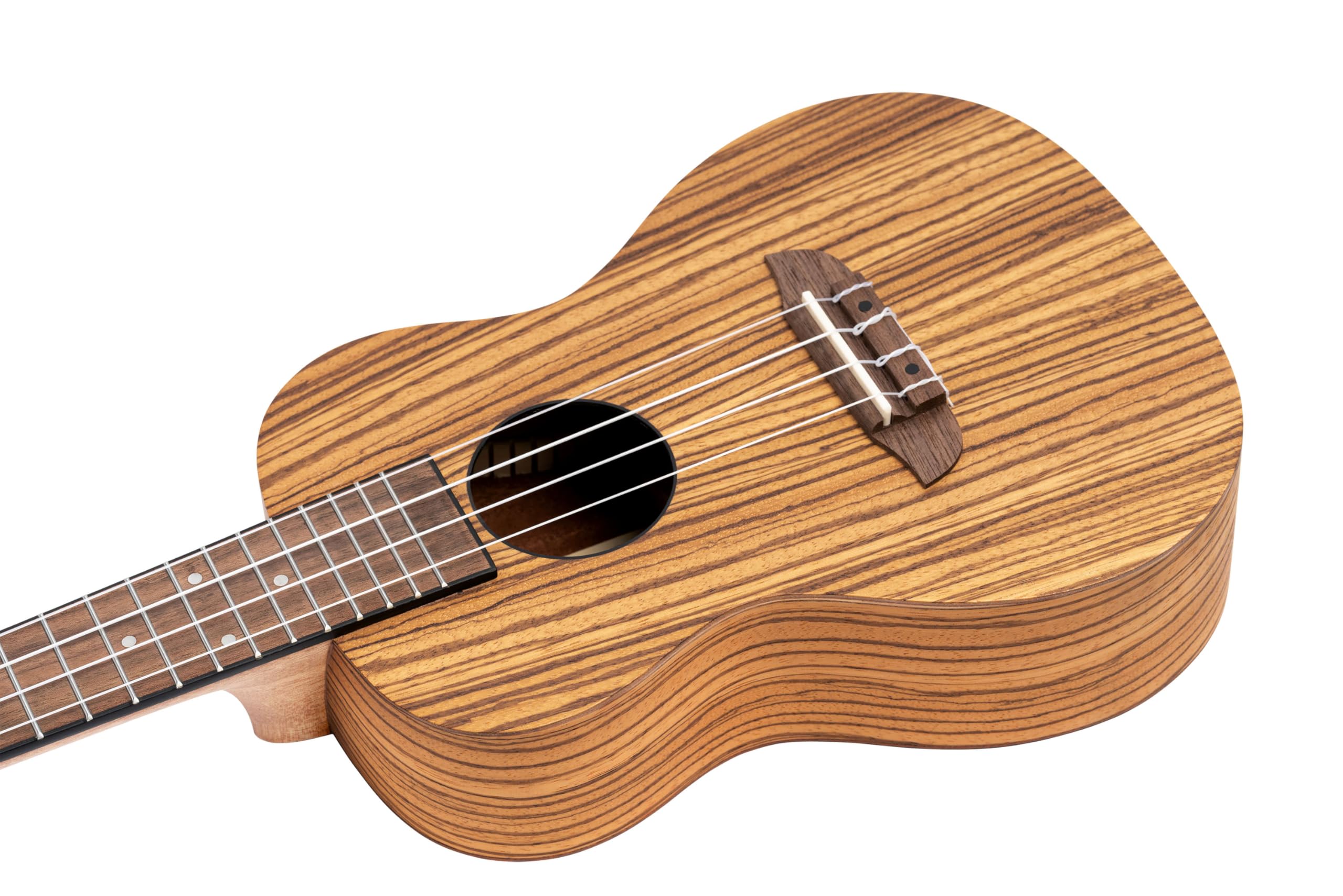 Ortega Guitars Timber Series Linkshänder Akustik Konzert-Ukulele - Zebrano | Nylonsaiten, Sapele-Decke & -Korpus Satin Finish Natur, inkl.Pro-Gigbag, RFU11Z-L