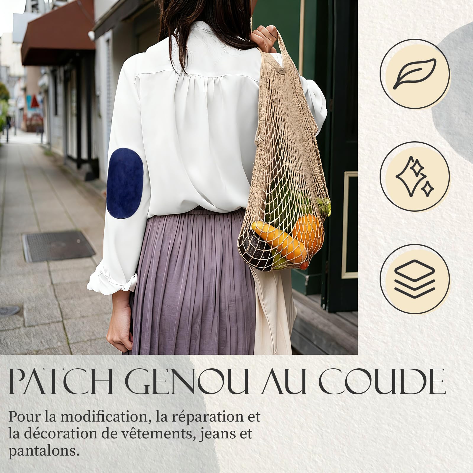 2x 2 Pièces En Cuir Coude Genou Patchs Réparation Décoratif Coudre Sur