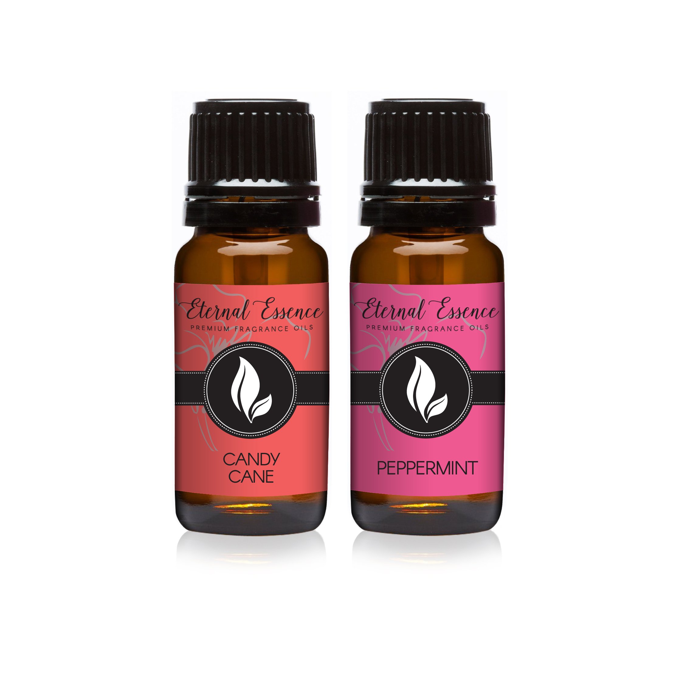 Eternal Essence Oils 2 Pack 10ml Premium Fragrance Oil - Candy Cane &amp; Peppermint - for Candle, Soap Making, Aromatherapy, Diffusers, Home Care, &amp; Humidifiers