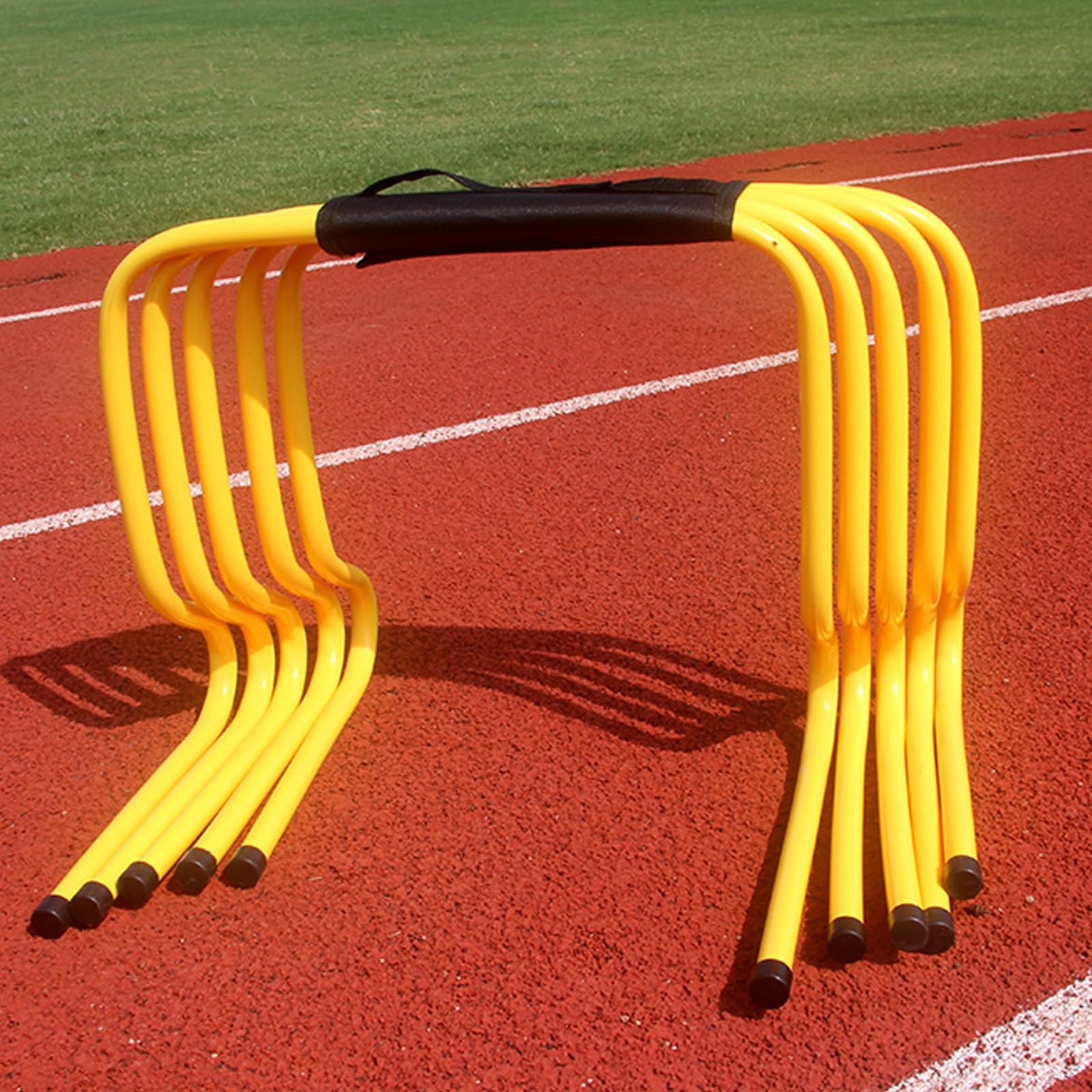 MYUYEE 5 Pcs Agility Hurdles Training Equipment, Track And Field Jumping Workout Obstacles, Plastic Soccer Agility Workout Trainer Kit, For Athletes Adults (Yellow 15Cm/6In)